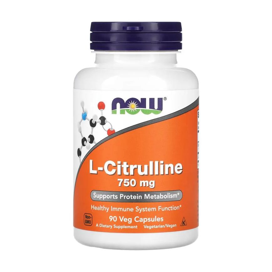 L-Citrulina 750mg Now Foods 90 Veg Caps Importado