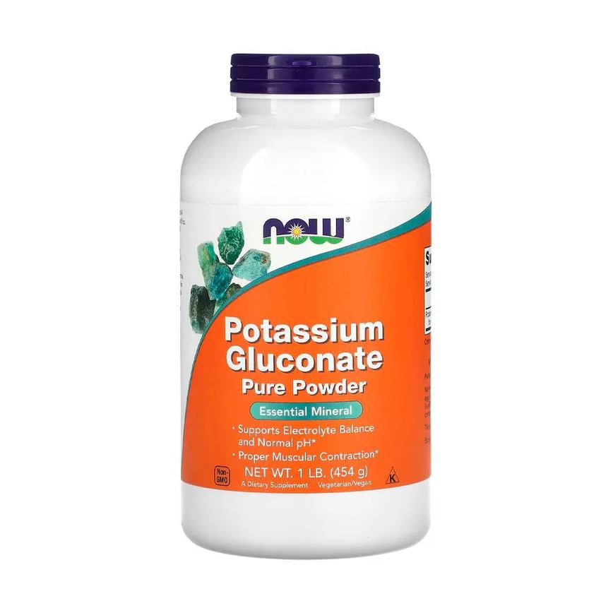 Potássio Gluconato Pó Now Foods 454 gramas Importado