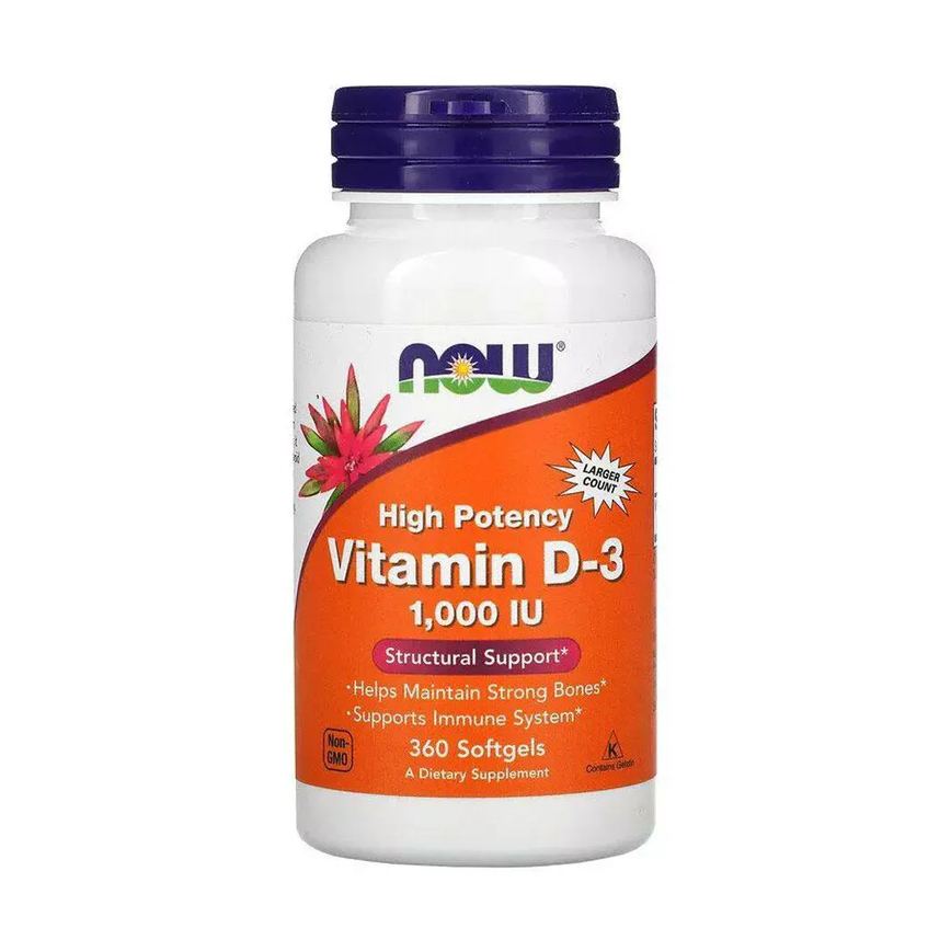 Vitamina D3 1.000UI Now Foods Vit D-3 360 Softgels Importado