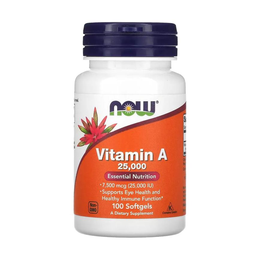 Vitamina A 7.500mcg Now Foods 100 Softgels Importado