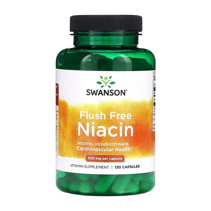 Niacina Flush Free 500mg Swanson 120 Cápsulas Importado