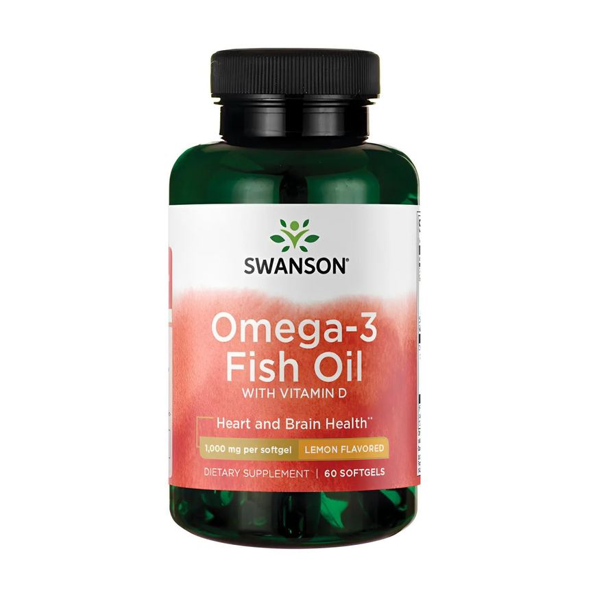 Óleo Peixe Ômega-3 1000mg Swanson 60 Softgel Importado