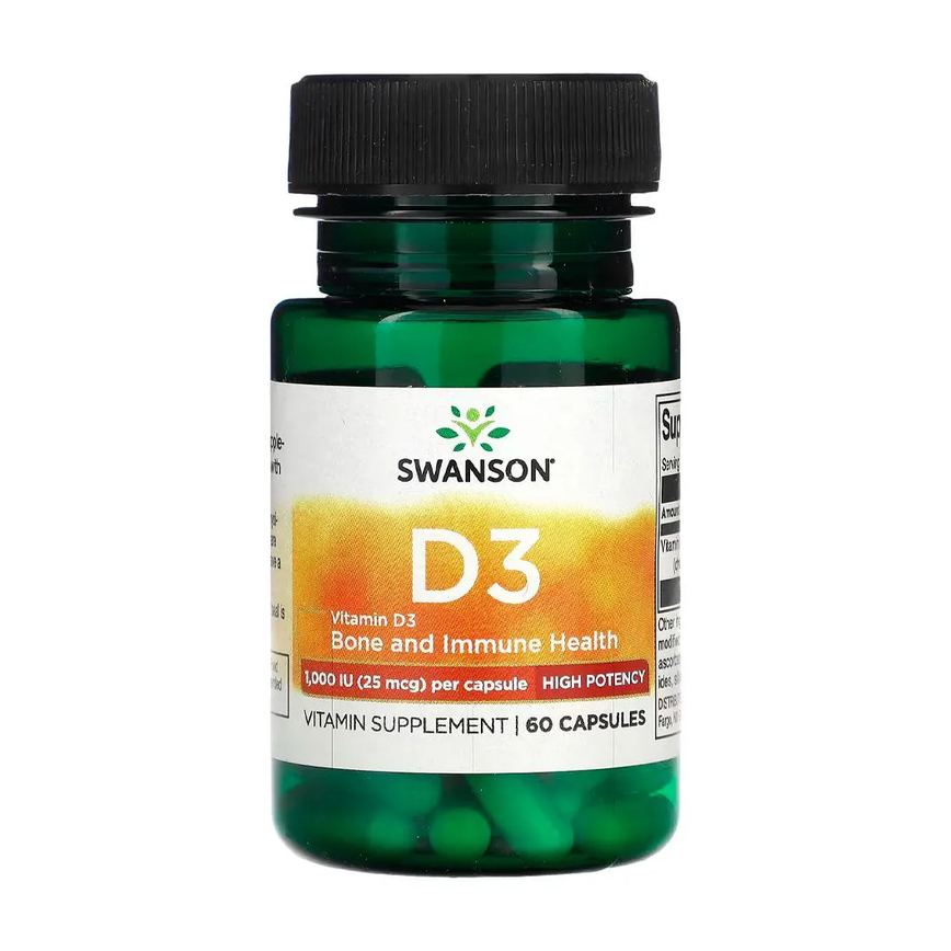 Vitamina D3 25mcg Swanson 60 Cápsulas Importado