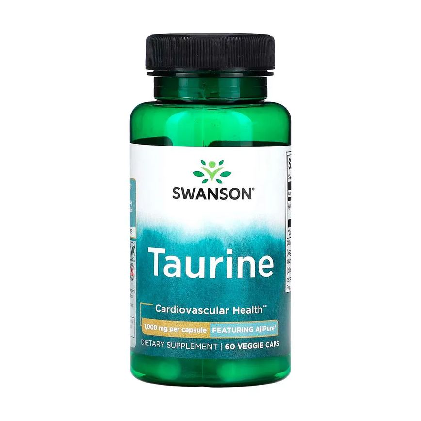Taurina Ajipure 1000mg Swanson 60 Cápsulas Importado
