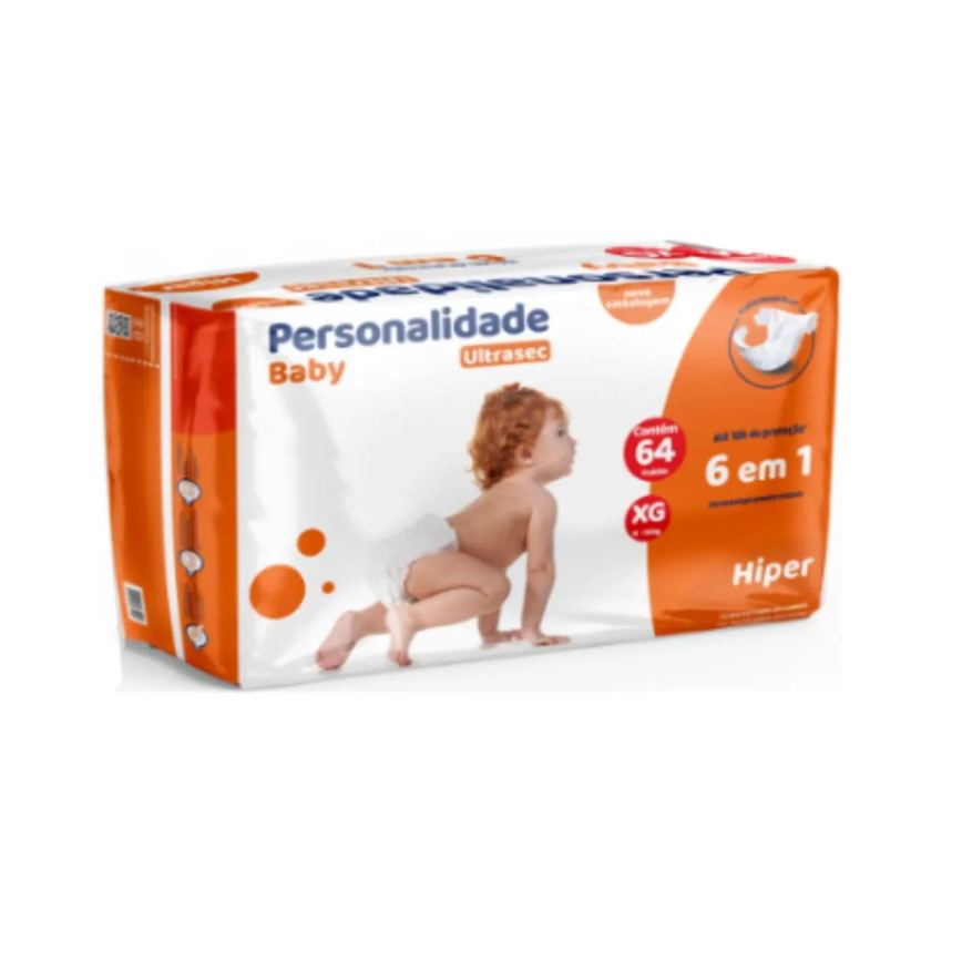 Fralda Personalidade Hiper Xg Com 64 Unidades Laranja