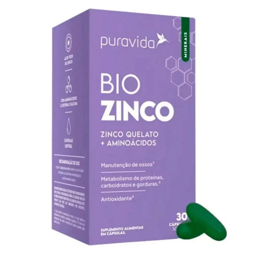 BIO ZINCO QUELATO + AMINOáCIDOS (30 CAPSULAS) - PURA VIDA