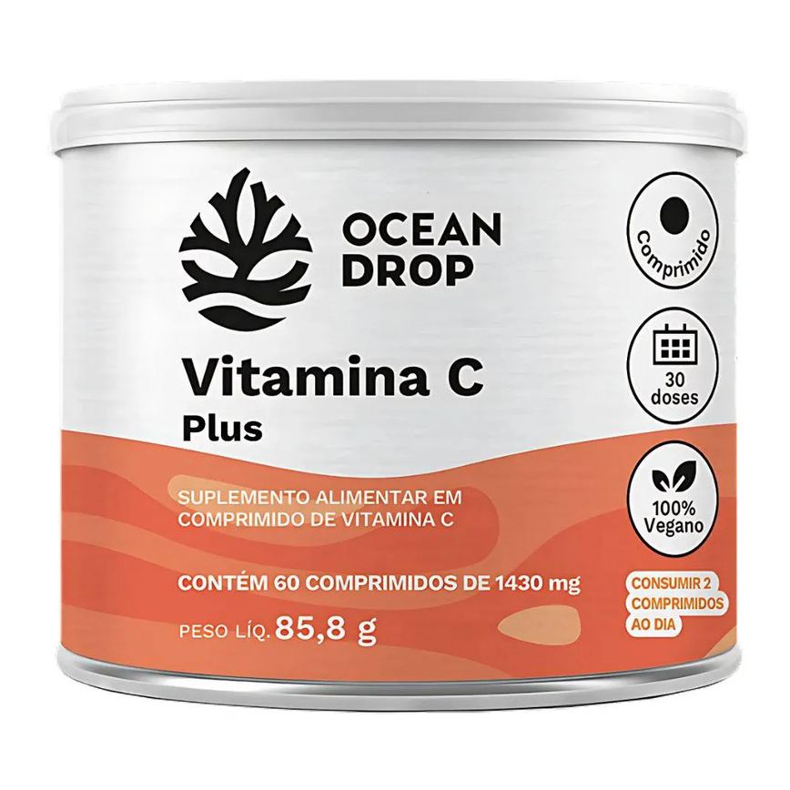 Vitamina C Plus Vegano (60 Tabletes) - Ocean Drop