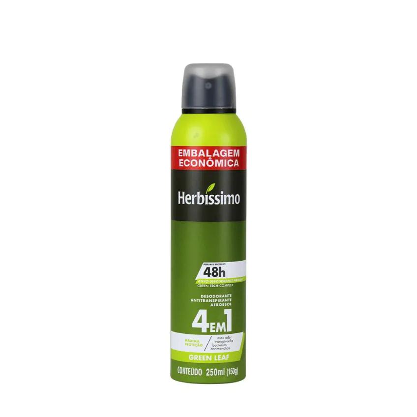 DESODORANTE AEROSOL ANTITRANSPIRANTE HERBíSSIMO GREEN LEAF 250ML