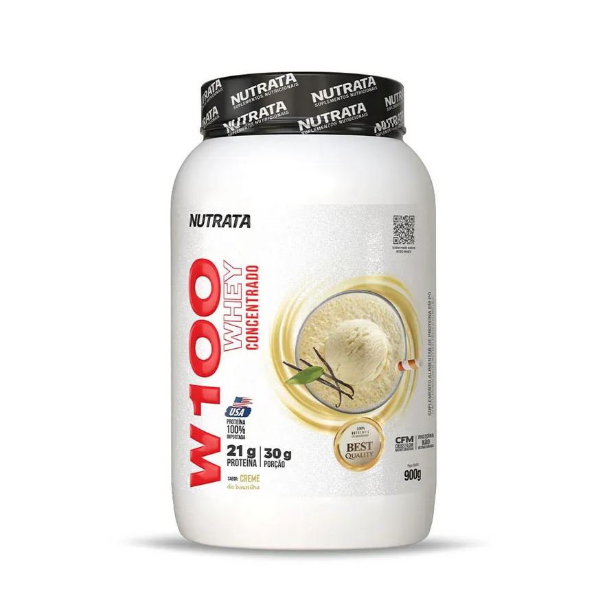 W100 Whey Baunilha Nutrata 900 G Pote