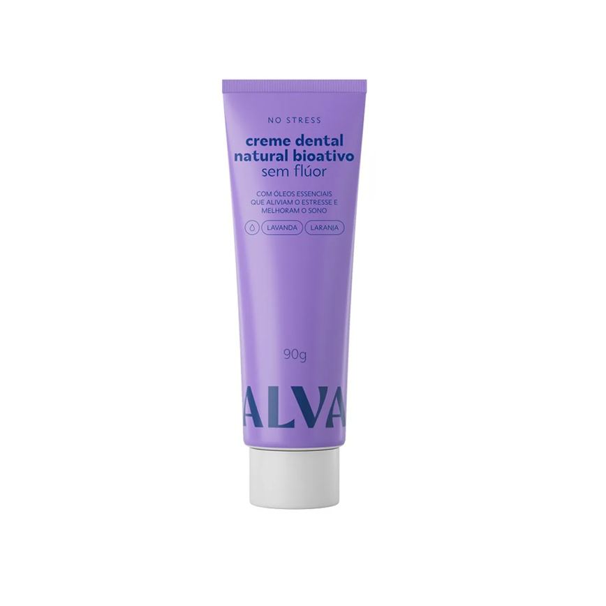 Creme Dental Alva No Stress Natural Bioativo sem Flúor 90g