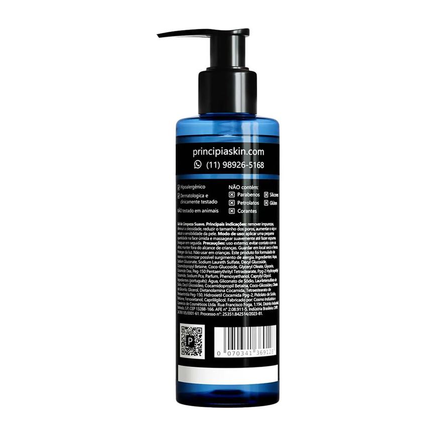 Kit Facial Principia Skincare Gel de Limpeza Suave GL-02 200ml + Sérum Anti-Idade Mix-02 30ml + Creme Hidratante CH-01 50g + Protetor Solar PS-01 FPS 60 40ml