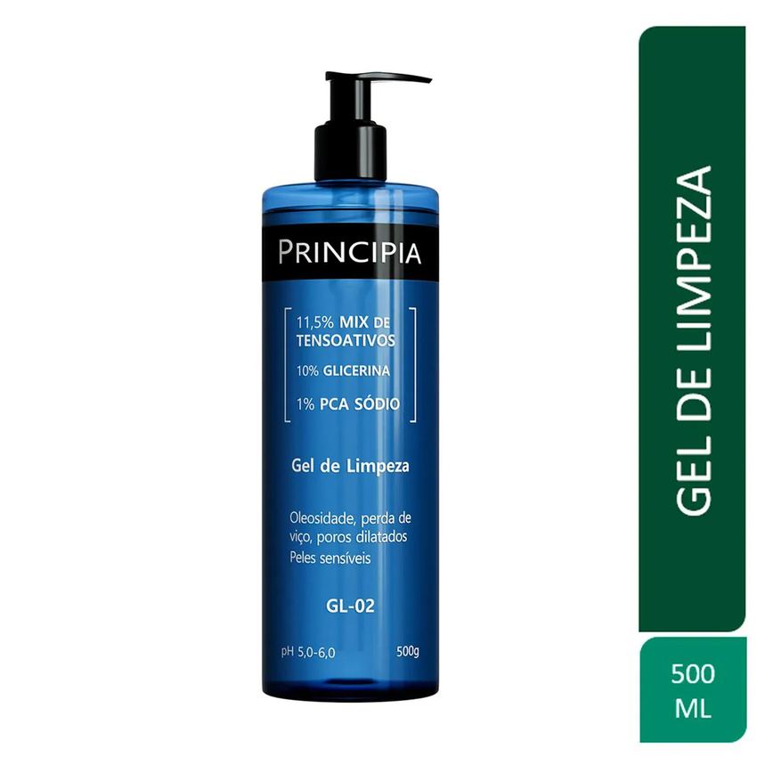 Kit Facial Principia Skincare Protetor Solar PS-01 FPS 60 40ml + Gel de Limpeza Suave GL-02 500g + Sérum Anti-Idade NC-10 30ml + Gel Hidratante GH-01 50g