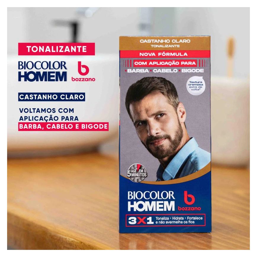 Tonalizante de Cabelo Biocolor Homem Bozzano - Castanho Claro