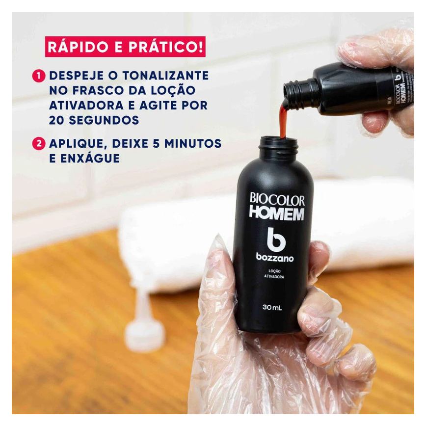 Tonalizante de Cabelo Biocolor Homem Bozzano - Preto