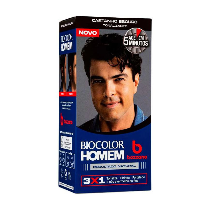 Tonalizante de Cabelo Biocolor Homem Bozzano - Castanho Escuro