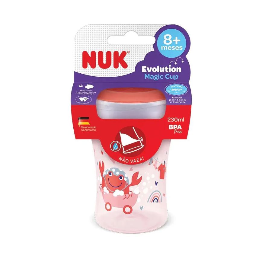 Copo Magic Cup Evolution 230ml +8m Girls Caranguejo Nuk
