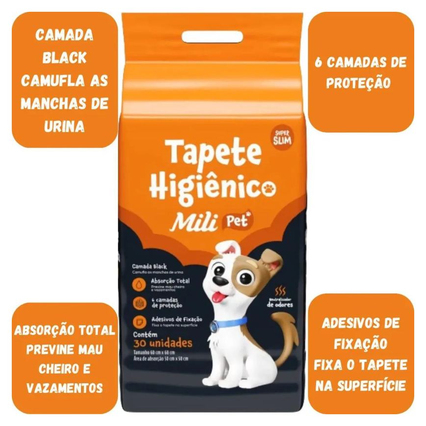 2 Un Tapete Higienico Pet Mili Neutralizador de Odores 30 Un
