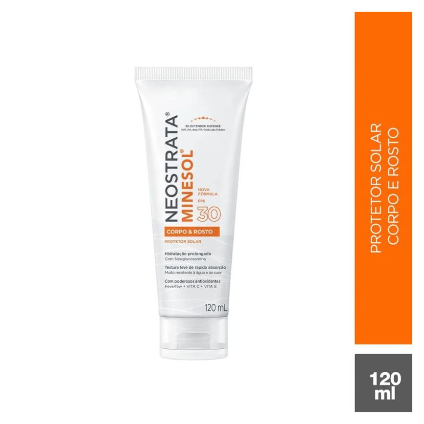 Protetor Solar Facial e Corporal Fluido Hidratante FPS 30 Neostrata Minesol 120ml