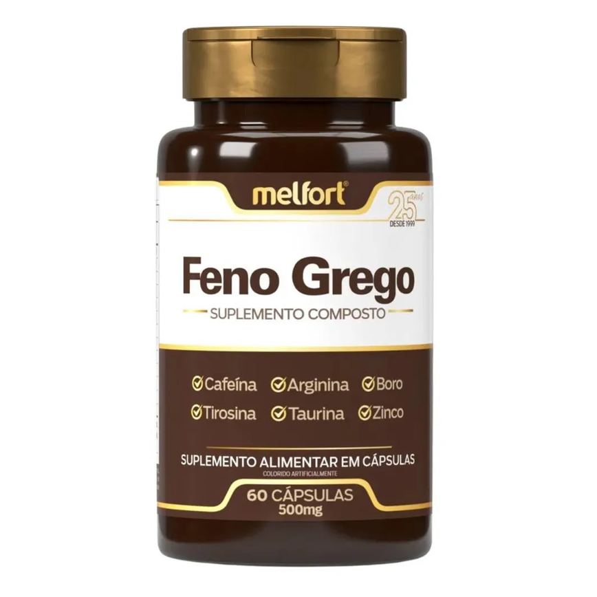 Feno Grego + Guarana 60 cápsulas 500 Mg Melfort