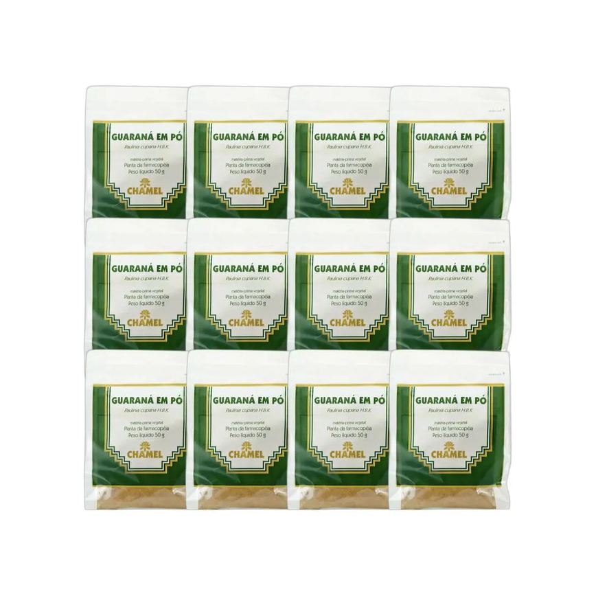 Kit 12X Pacote De Guarana Em Pó 50G - Chamel