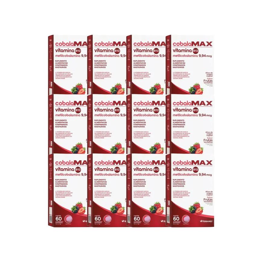 Kit 12X Vitamina B12 Metilcobalamina 60 Cpr - Herbamed
