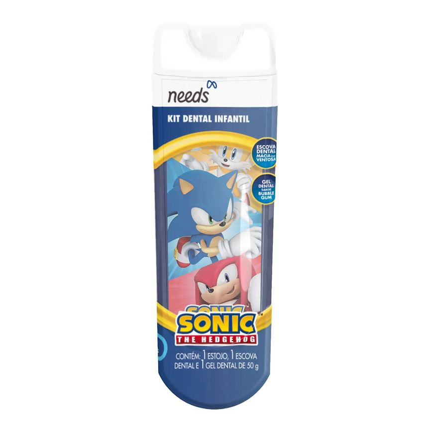 Kit Needs Dental Infantil Sonic Escova de Dente + Estojo + Gel Dental 50g
