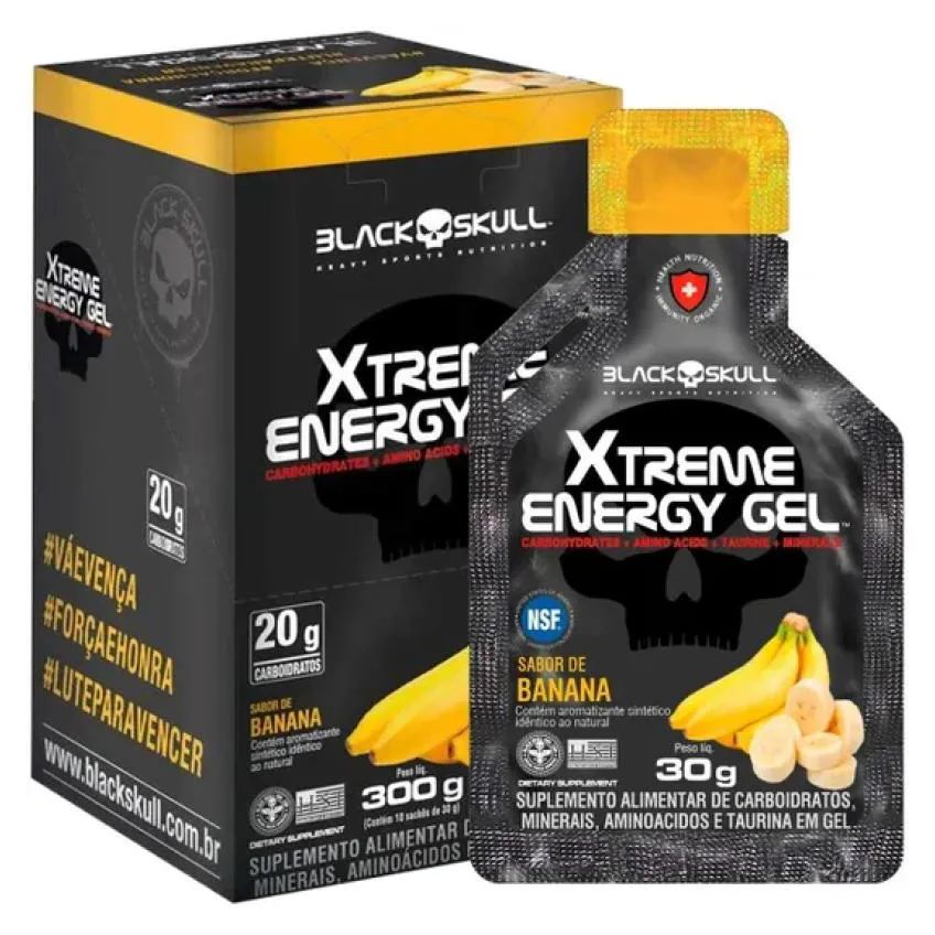 Xtreme Energy Gel Carbup Banana 10un Black Skull
