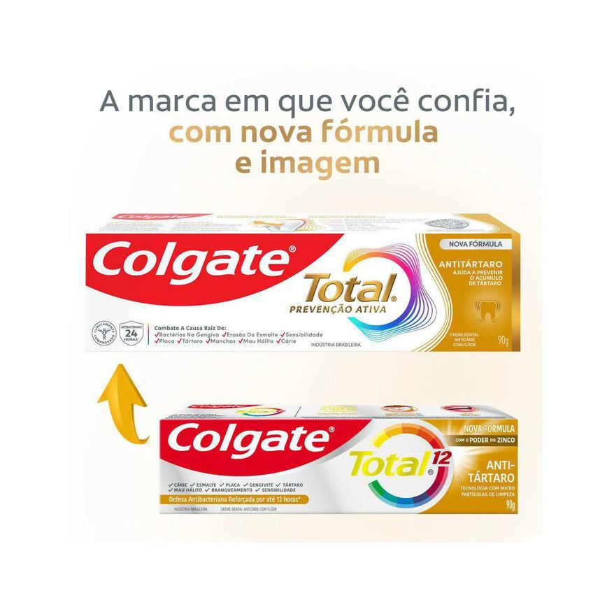 Creme Dental Colgate Total Prevenção Ativa Antitártaro 90g