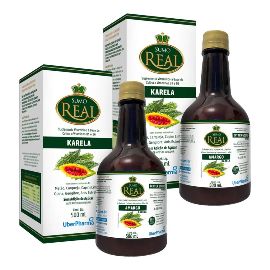 Kit 2Un Sumo Real Amargo Suplemento Alimentar Líquido Colina