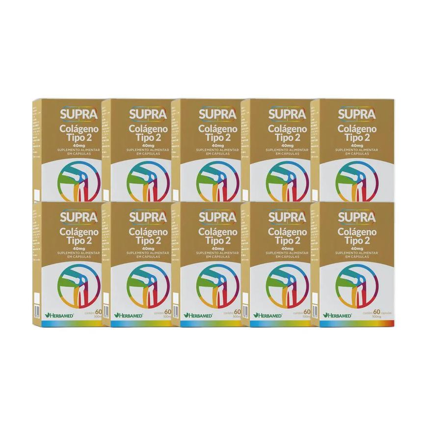 Kit 10X Vitamina Supra Colágeno Tipo Ii 40Mg 60 Cps - Herbamed