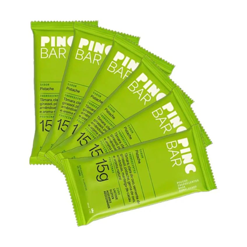 Kit 6X: Barra de Proteína Pistache sem Açúcar Pinc Bar 50G