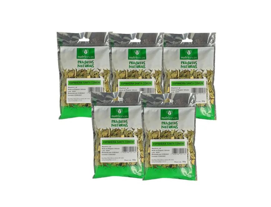 Kit 05Un Chá Nutri Ervas Espinheira Santa Maytenus 50G