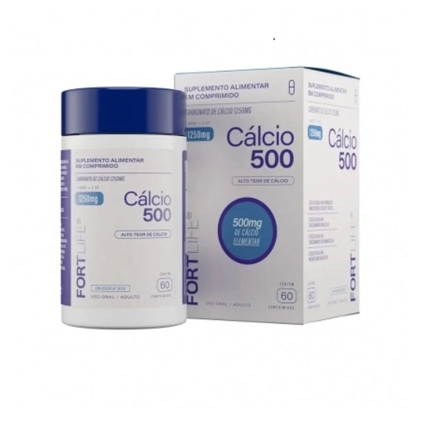 Carbonato de Cálcio 500Mg 60 Comprimidos Fortlife
