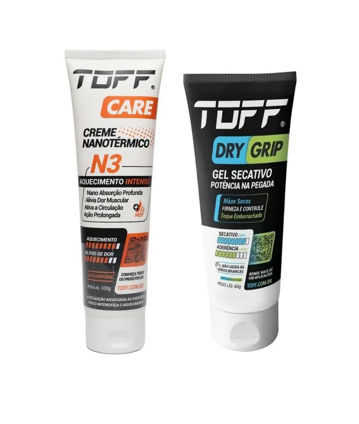 N3 Aquecimento Alívio Dor + Toff Dry Grip Mãos Secas Firmeza
