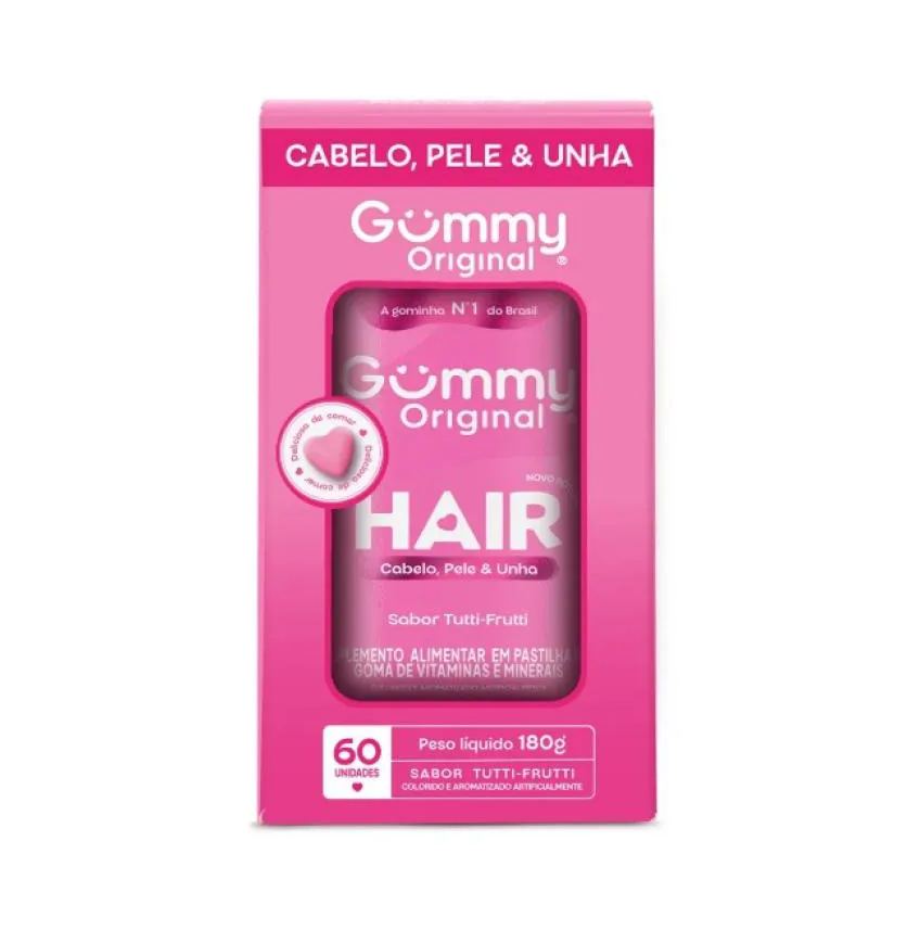 Gummy Hair Suplemento Alimentar Tutti Frutti 60Cps