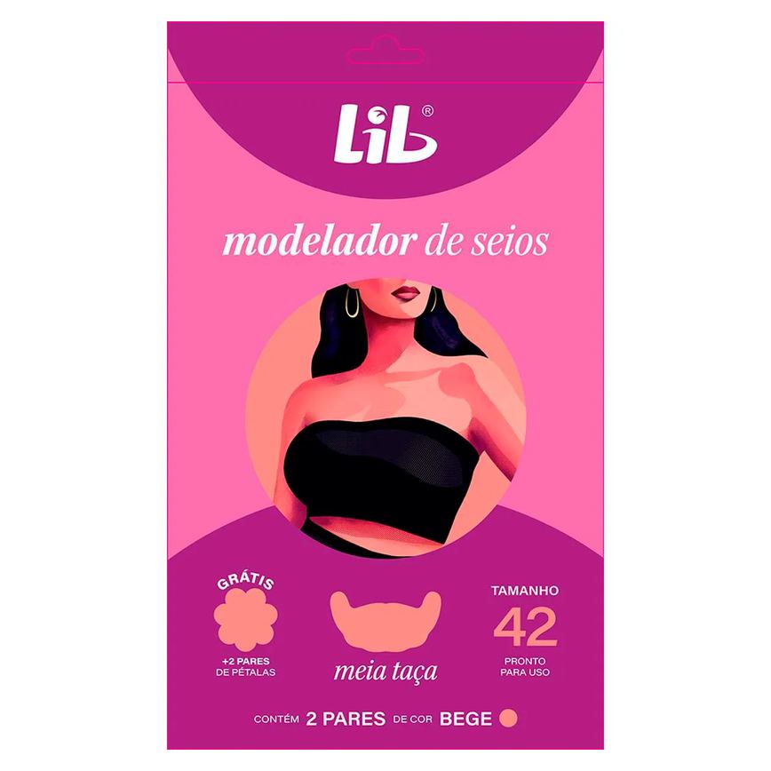Modelador de Seios Lib Plus Tradicional Tamanho 42 com 2 pares