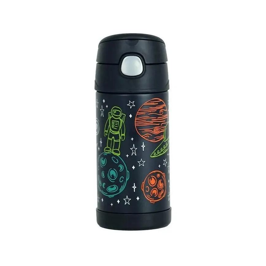 Garrafinha Térmica Funtainer 355Ml Espaço Preto Thermos