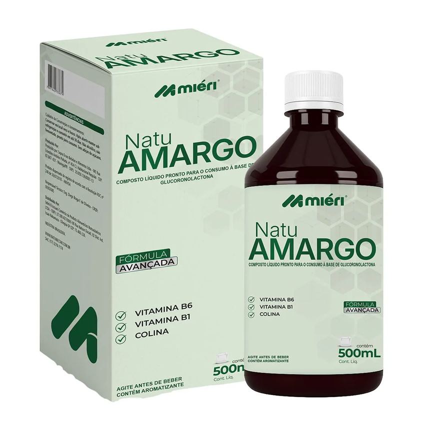 Natu Amargo Composto Líquido Vitamina B1 e B6 + Boldo - Miéri - 500Ml