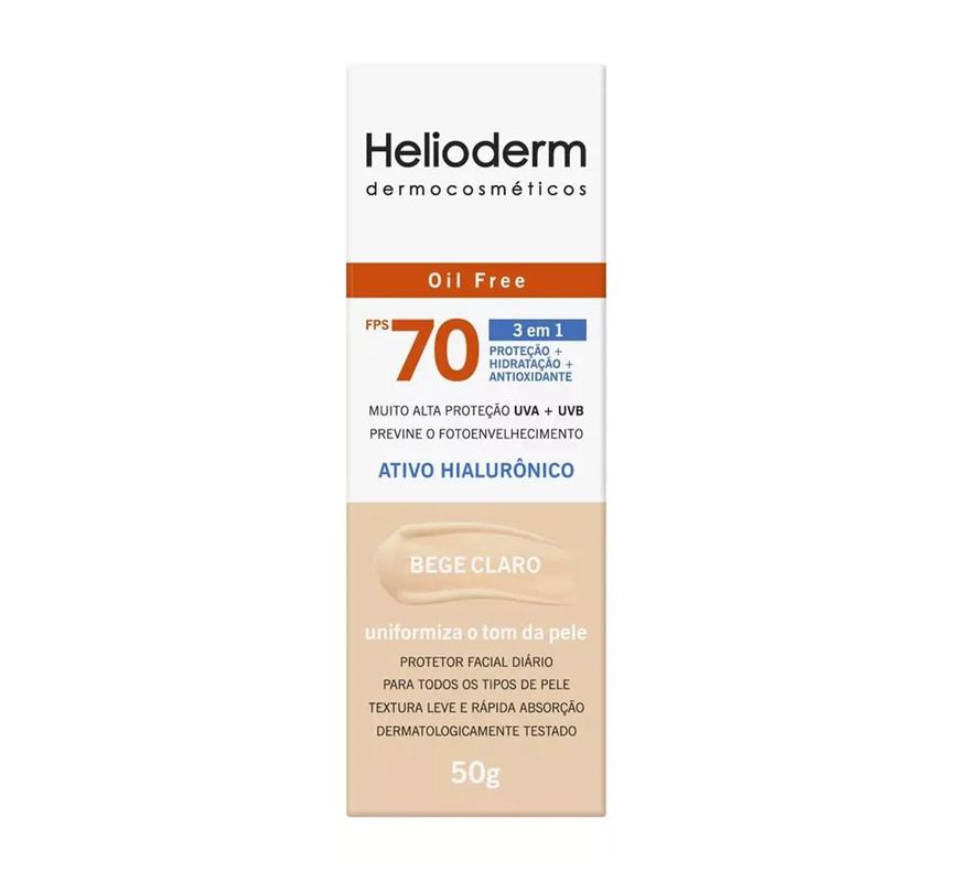 Protetor Solar Helioderm Fps70 Bege Clara 50G - Kley Hertz