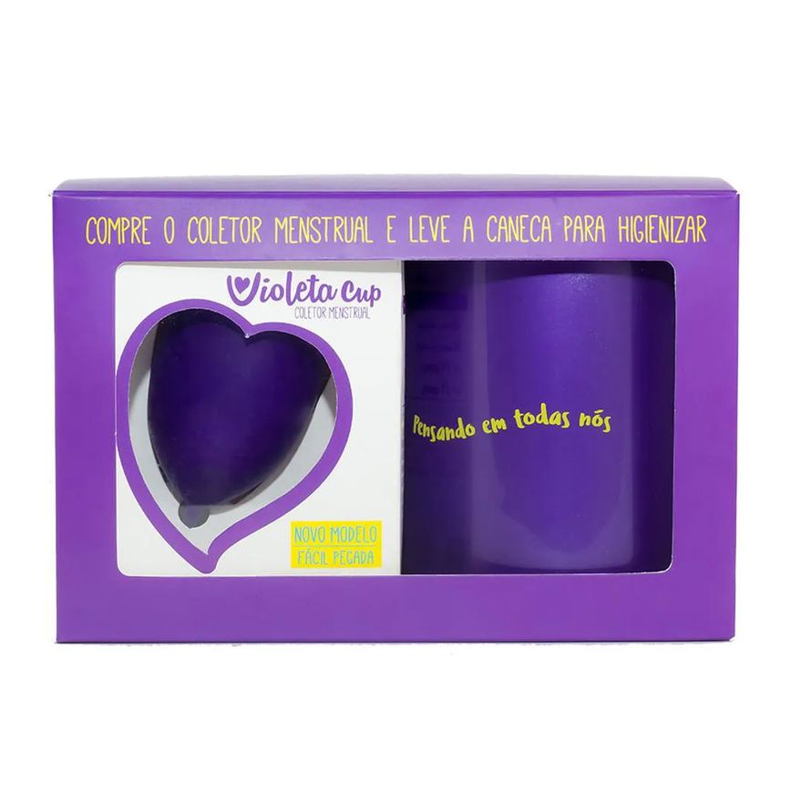 Kit Violeta Cup - Coletor Tipo a Violeta + Caneca Higienizador
