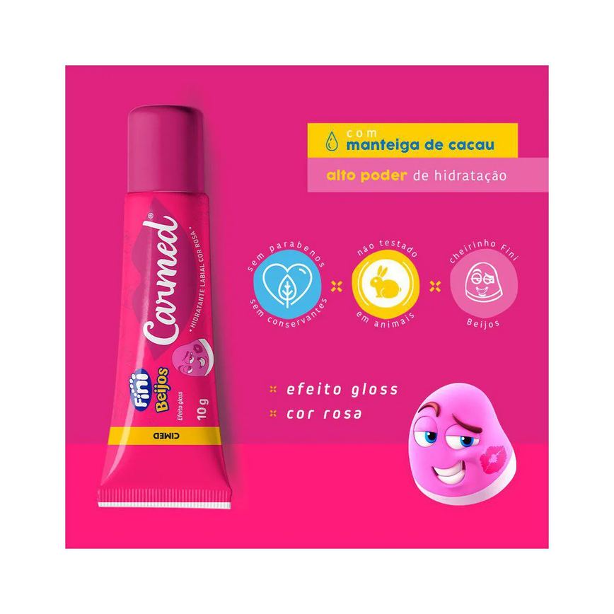 Hidratante Labial Carmed Fini Beijos com Cor Efeito Gloss 10g