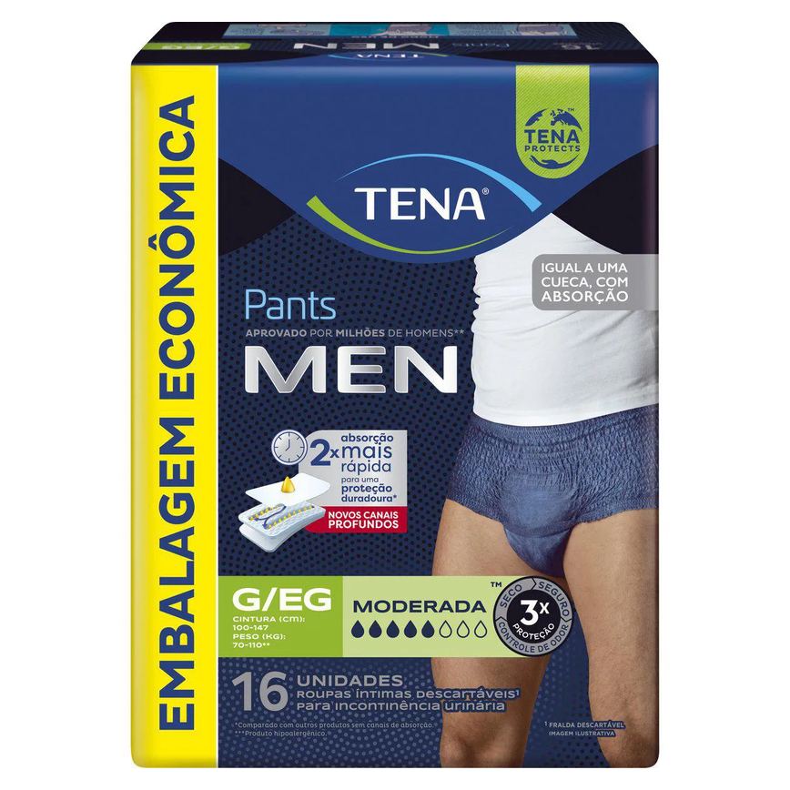 Roupa Íntima Descartável Tena Pants Men G/EG 16 unidades