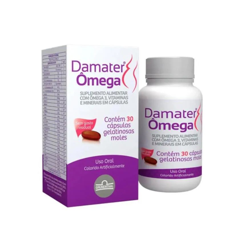 Damate.r Ômega Suplemento Alimentar 30Caps