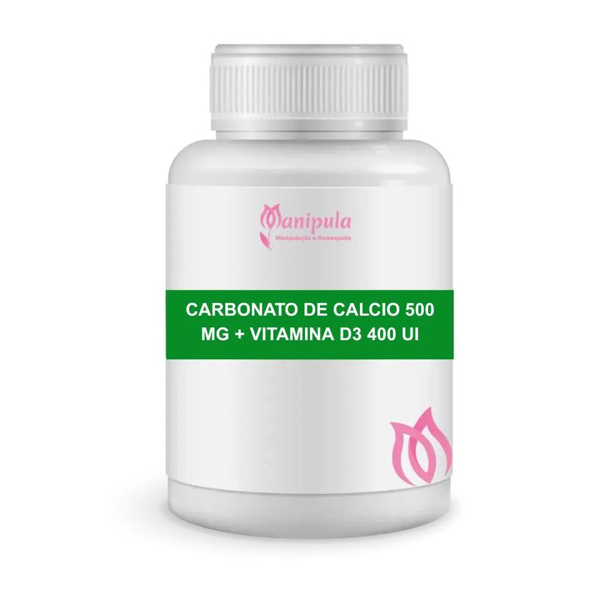 Carbonato de Cálcio 500 Mg + Vitamina D3 (colecalciferol) 400 Ui | Saúde Óssea e Imunidade - 60 Doses em cápsulas Vegeta