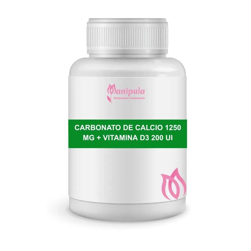Carbonato de Cálcio 1250 Mg + Vitamina D3 (colecalciferol) 200 Ui | Saúde Óssea e Imunidade - 60 Doses em cápsulas Veget