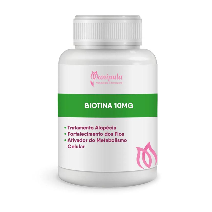 Biotina 10 Mg - Força para Cabelos, Unhas e Pele Saudáveis | 30 Doses
