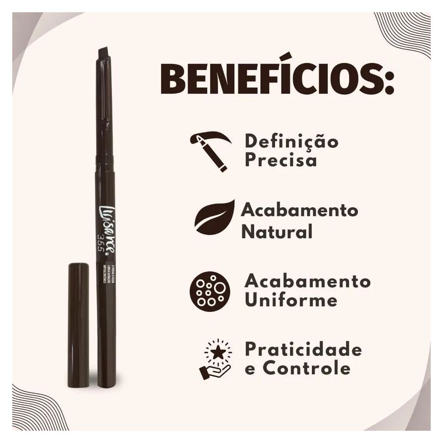 Lápis Retrátil para Sobrancelha Luisance 365 Castanho Claro Hipoalergênico L5218