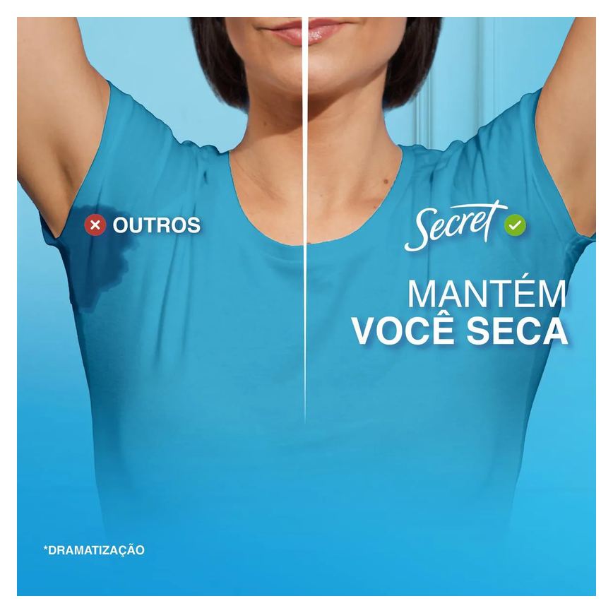 Desodorante Antitranspirante Stick Gel Secret Powder Protect Cotton Feminino 48h 73g
