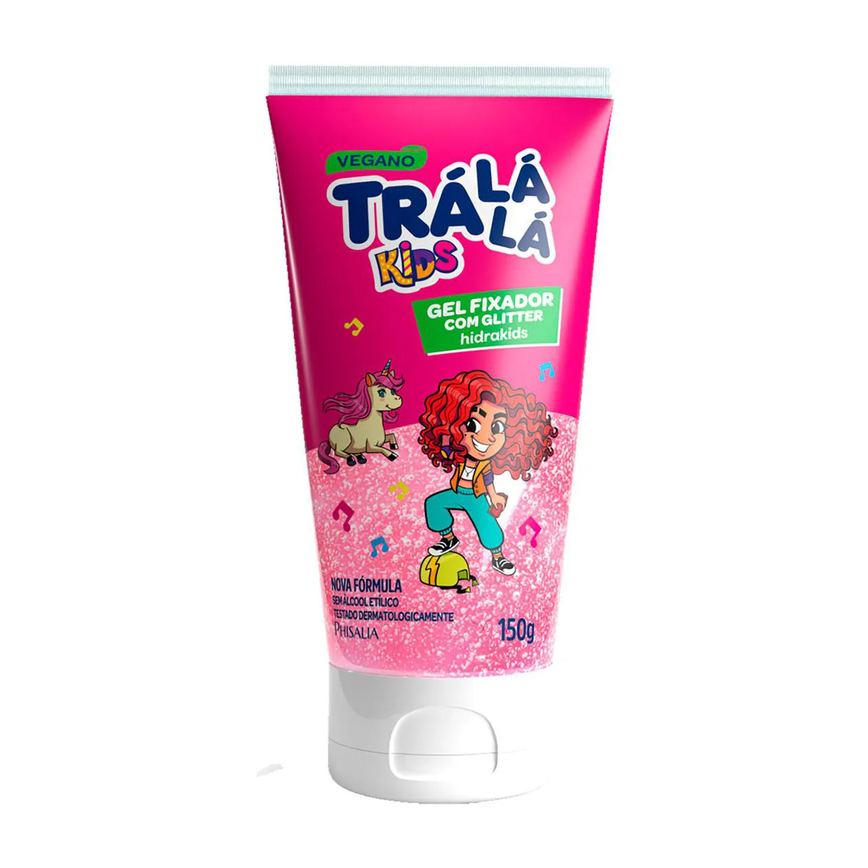 Gel Trá Lá Lá Fixador com Glitter Hidrakids 150g