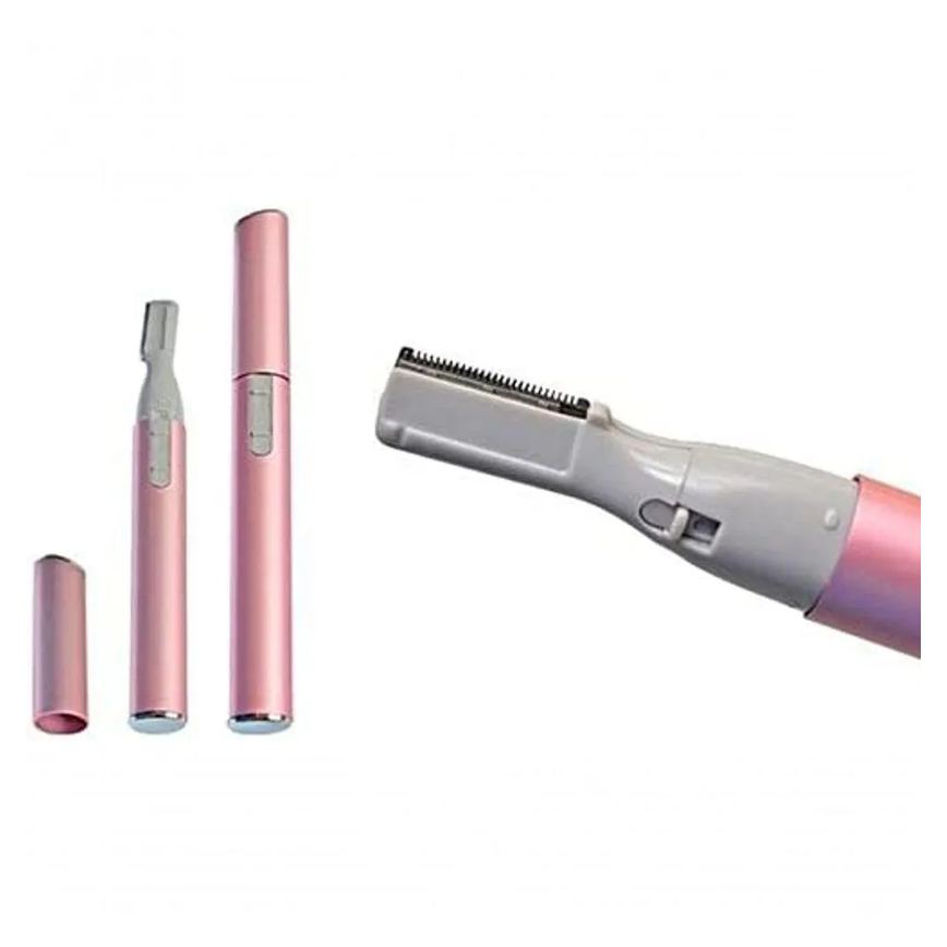 Mini Depilador Elétrico Feminino Sobrancelhas e Nariz Caneta Rosa